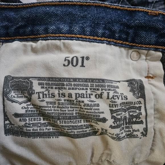Levi's Blue Distressed Denim Jeans - Picture 3 of 6